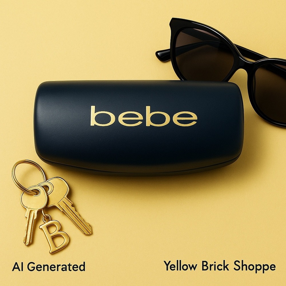 Bebe Black Hard Shell‎ Eyeglass Case Gold Logo